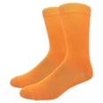 thumbnail image 1 of Solid Color Crew Cotton Dress Socks - Tangerine, 1 of 3