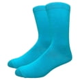 thumbnail image 1 of Solid Color Crew Cotton Dress Socks - Turquoise, 1 of 3