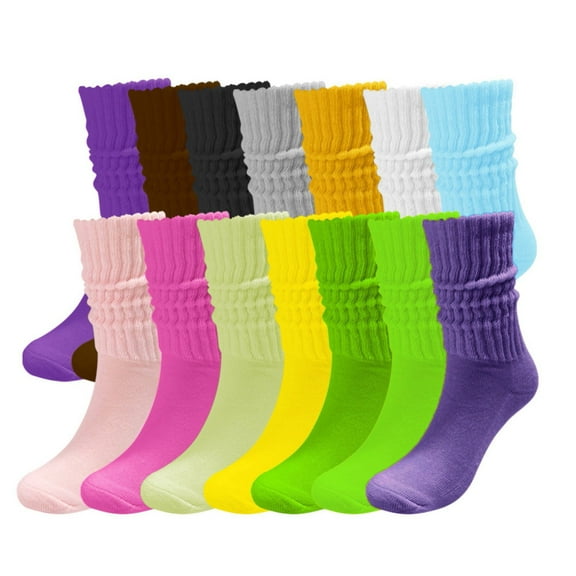 Solid Color Crew Socks Lightweight Cotton Athletic Design for Men and Women