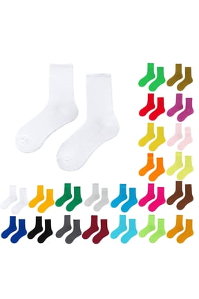 Solid Color Crew Socks Women Cute And Comfortable Spring And Summer Colored Multi Colored Four Season Socks Hot Pink One Size