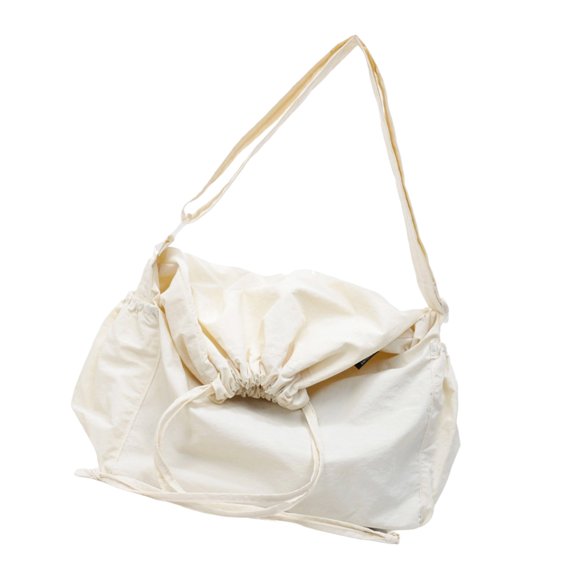 Solid Color Crossbody Bag for Women Large Capacity Shoulder Bag Drawstring Messengers Bag Shopping Bag School Bag