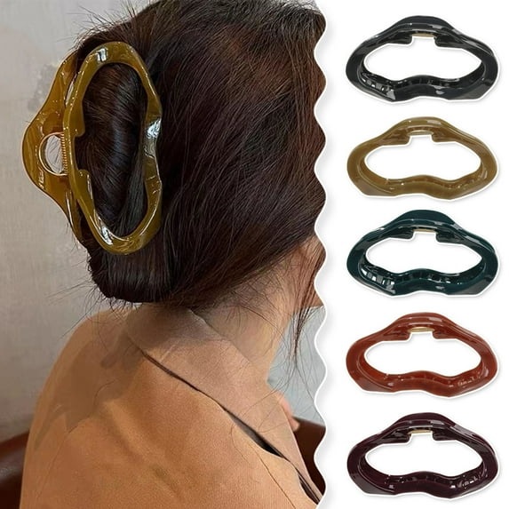 Solid Color Crossing Teeth Spring Design Hair Claw Vintage Irregular Clouds Shape Hair Clip Hair Accessories