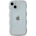 thumbnail image 1 of Solid Color Curly Wave Frame Clear Soft Compatible with iPhone Case (White,iPhone 11 Pro Max), 1 of 7