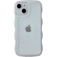 thumbnail image 1 of Solid Color Curly Wave Frame Clear Soft Compatible with iPhone Case (White,iPhone 11), 1 of 7