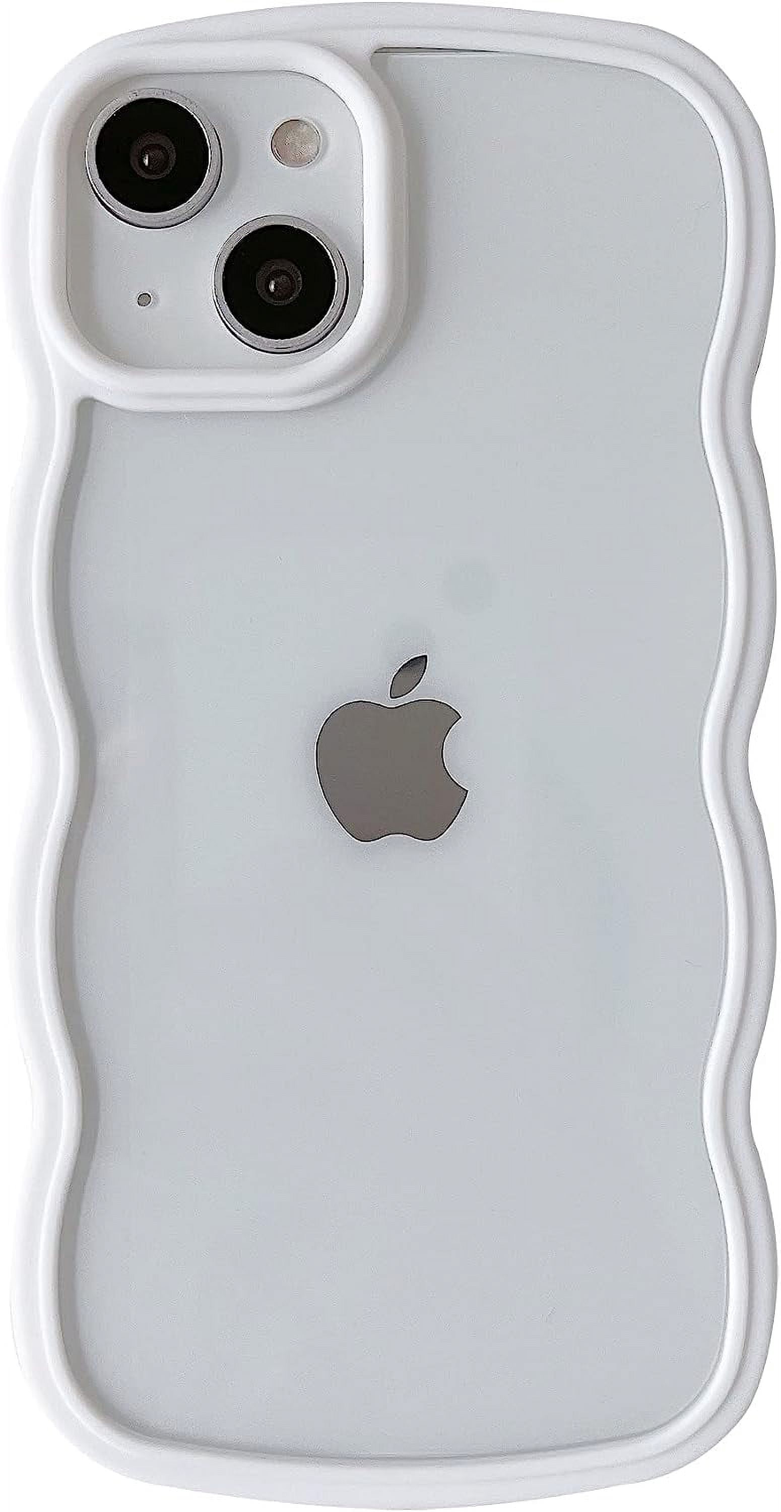 Solid Color Curly Wave Frame Clear Soft Compatible with iPhone