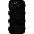 thumbnail image 1 of Solid Color Curly Wave Frame Soft Compatible with iPhone Case (Black,iPhone 11 Pro Max), 1 of 5