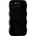 thumbnail image 1 of Solid Color Curly Wave Frame Soft Compatible with iPhone Case (Black,iPhone 11), 1 of 6