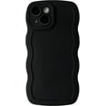 thumbnail image 1 of Solid Color Curly Wave Frame Soft Compatible with iPhone Case (Black,iPhone 12 Pro), 1 of 6