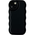 thumbnail image 1 of Solid Color Curly Wave Frame Soft Compatible with iPhone Case (Black,iPhone 13 Pro Max), 1 of 6