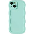 thumbnail image 1 of Solid Color Curly Wave Frame Soft Compatible with iPhone Case (Blue,iPhone Xs Max), 1 of 7