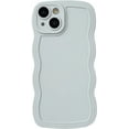 thumbnail image 1 of Solid Color Curly Wave Frame Soft Compatible with iPhone Case (Grey,iPhone 12 Pro), 1 of 12