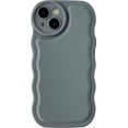thumbnail image 1 of Solid Color Curly Wave Frame Soft Compatible with iPhone Case (Grey,iPhone 14 Plus), 1 of 6
