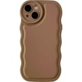 thumbnail image 1 of Solid Color Curly Wave Frame Soft Compatible with iPhone Case (Khaki,iPhone 12 Pro Max), 1 of 6