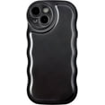 thumbnail image 1 of Solid Color Curly Wave Frame Soft Compatible with iPhone Case (Light Black,iPhone X/Xs), 1 of 11