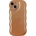 thumbnail image 1 of Solid Color Curly Wave Frame Soft Compatible with iPhone Case (Light Orange,iPhone Xs Max), 1 of 11