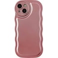 thumbnail image 1 of Solid Color Curly Wave Frame Soft Compatible with iPhone Case (Light Pink,iPhone 12 Pro Max), 1 of 7