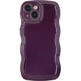 thumbnail image 1 of Solid Color Curly Wave Frame Soft Compatible with iPhone Case (Light Purple,iPhone 14 Pro Max), 1 of 12