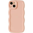 thumbnail image 1 of Solid Color Curly Wave Frame Soft Compatible with iPhone Case (Pink,iPhone 14), 1 of 7