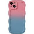 thumbnail image 1 of Solid Color Curly Wave Frame Soft Compatible with iPhone Case (White,iPhone 12), 1 of 5