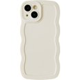 thumbnail image 1 of Solid Color Curly Wave Frame Soft Compatible with iPhone Case (White,iPhone 12), 1 of 5