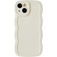 thumbnail image 1 of Solid Color Curly Wave Frame Soft Compatible with iPhone Case (White,iPhone 13 Pro Max), 1 of 5