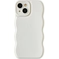 thumbnail image 1 of Solid Color Curly Wave Frame Soft Compatible with iPhone Case (White,iPhone 13 Pro), 1 of 5