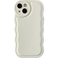 thumbnail image 1 of Solid Color Curly Wave Frame Soft Compatible with iPhone Case (White,iPhone 14 Pro), 1 of 6