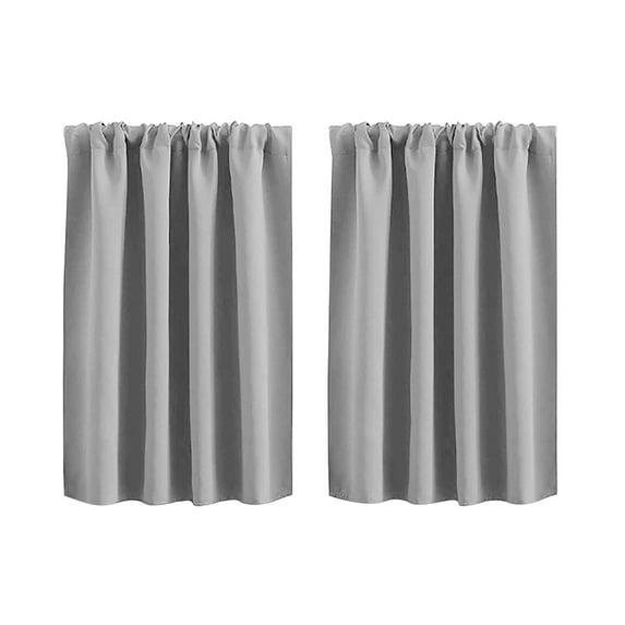 Solid Color Curtains Living Room Bedroom Kitchen Partition Home Curtains - Lightweight Blackout Window Treatment Drapes for Room Dividers(2 PC Gray)