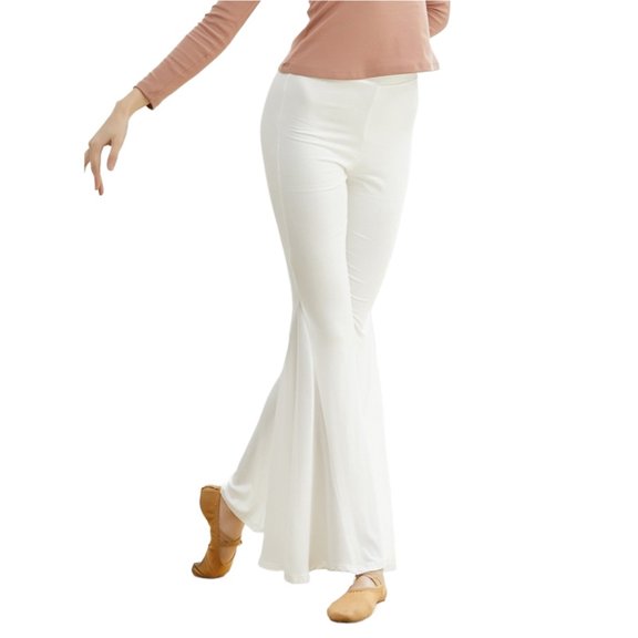 Solid Color Dance Belly Costume Women's Elegant Pants Party Latin Slim Fit Street Young Girls Flare Trousers