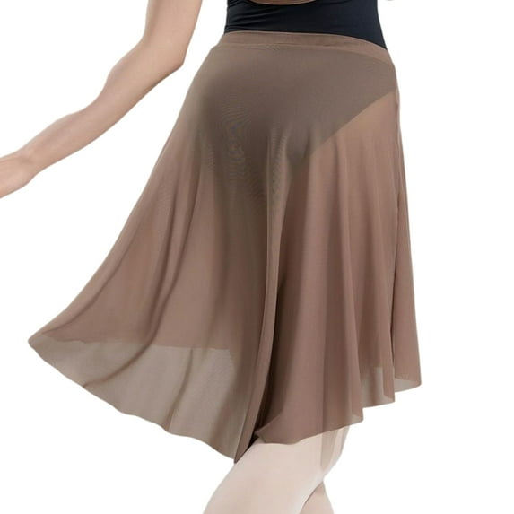 Solid Color Dance Skirt for Women Breathable Wrap Skirt Elegant Ballet Skirt