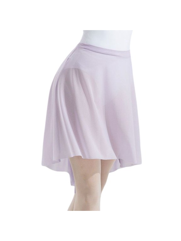Solid Color Dance Skirt for Women Breathable Wrap Skirt Elegant Ballet Skirt