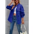 thumbnail image 1 of Solid Color Distressed Jacket, Blue, Small, 1 of 5