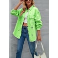 thumbnail image 1 of Solid Color Distressed Jacket, Green, Small, 1 of 5