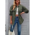 thumbnail image 1 of Solid Color Distressed Jacket, Olive Green, Large, 1 of 5