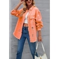 thumbnail image 1 of Solid Color Distressed Jacket, Orange, Small, 1 of 5