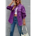 thumbnail image 1 of Solid Color Distressed Jacket, Purple, Small, 1 of 5