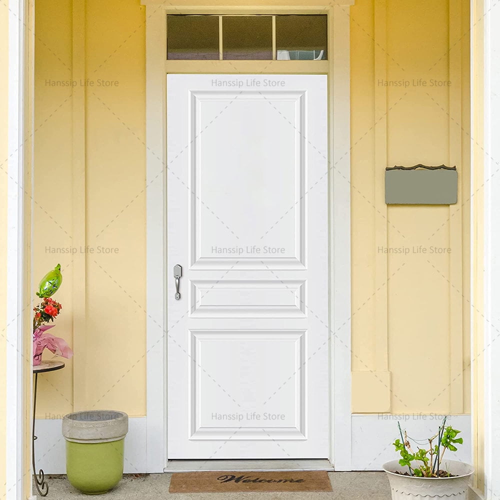 Solid Color Door Sticker Wood Style Wrap Full Door Vinyl PVC Waterproof