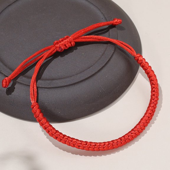 Solid Color Dorje Knot Red Rope Hand-woven Adjustable Length