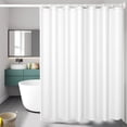 thumbnail image 1 of Solid Color EVA Waterproof Shower Curtain Liner 71x71 Inch, Mildew Proof No Drill Bathroom Tub Partition with Hooks(White), 1 of 6