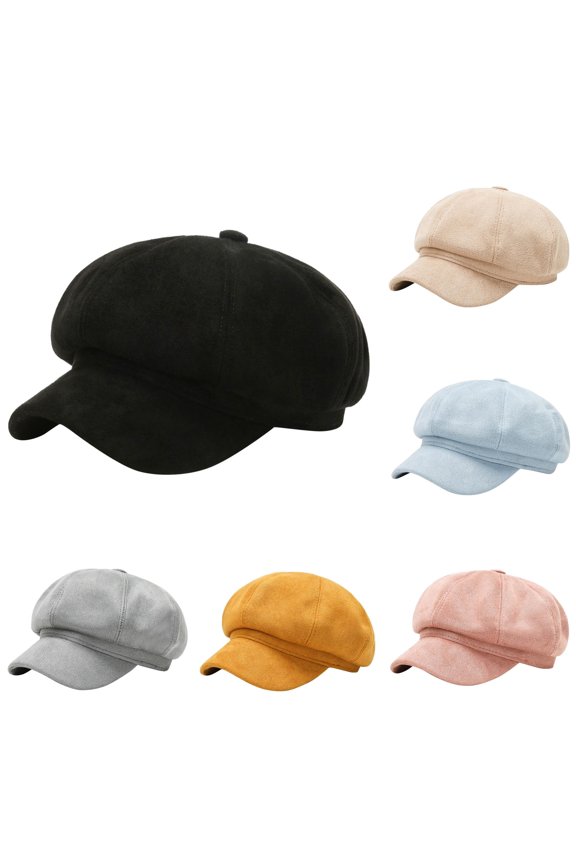 Solid Color Eight Beret Hat for Small Face and Versatile Daily Fashion Wool Blend Sock One Size