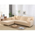 thumbnail image 1 of Solid Color Elastic Sofa Cover for L Shaped Sectional Corner Chaise Longue Sofa Stretch Couch Cover Slipcovers for Living Room, 1 of 5