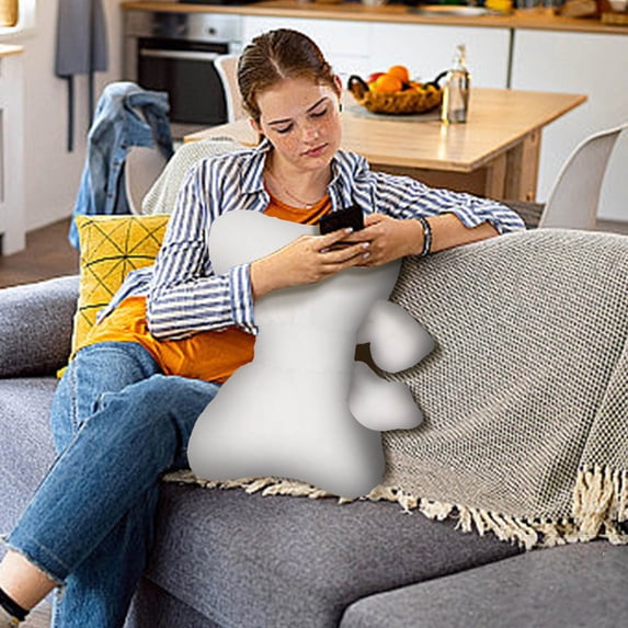Solid Color Ergonomic Waist Hair Shaped Backrest Cushion, Comfortable Soft Support Pillow for Winter Neck Protection, Versatile Decorative Seat & Bed Pillow, Easy to Clean