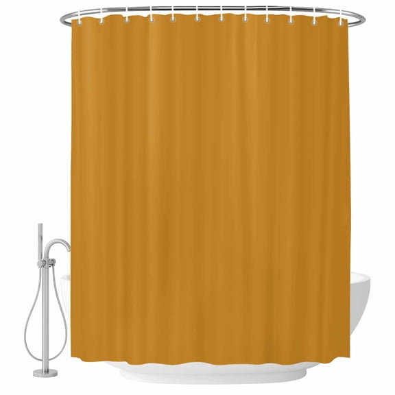 Solid Color Fabric Shower Curtain Dark Yellow Washable Shower Curtains for Bathroom, Waterproof Bath Curtain with Hooks Home Decor 72x84in