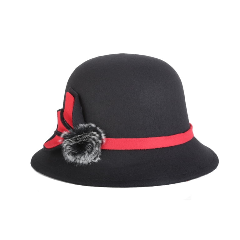 Solid Color Fashion Ladies Women Cloche Hat Felt Bucket  display picture 1