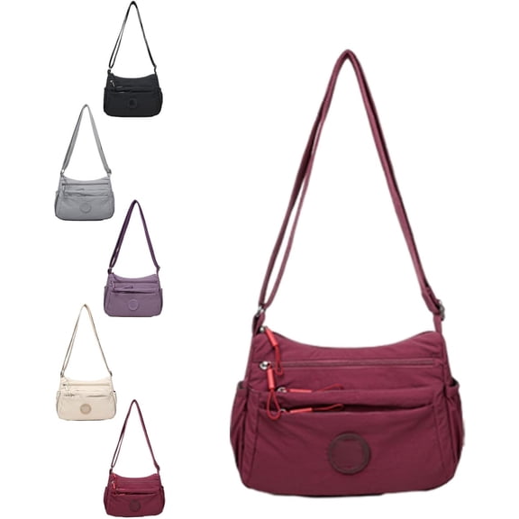 Solid Color Fashionable Multi-pocket Zipper Crossbody Bag,Multi-pocket Zipper Pocketbooks Shoulder Bags, Daily Use