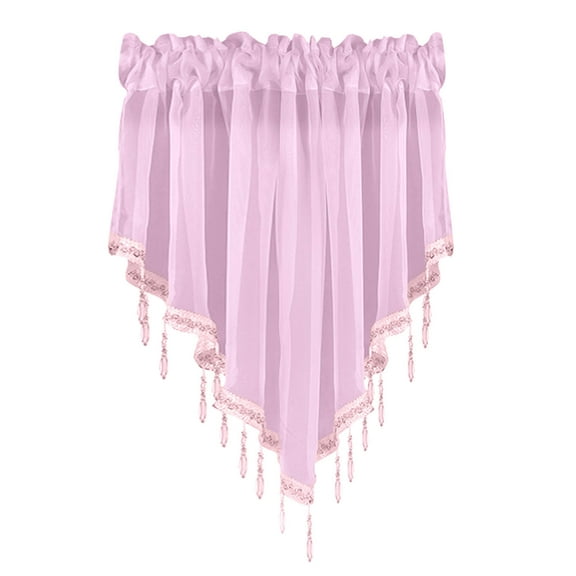 Solid Color Finished Drapery 51x24 Inch Triangle Window Screen for Kitchen and Bedroom