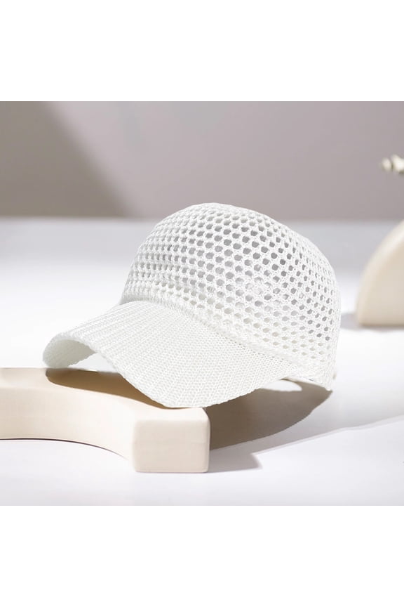 Solid Color Fishnet Baseball Cap Adjustable Fashionable Sunshade Cap Sunscreen Hats for Men Women