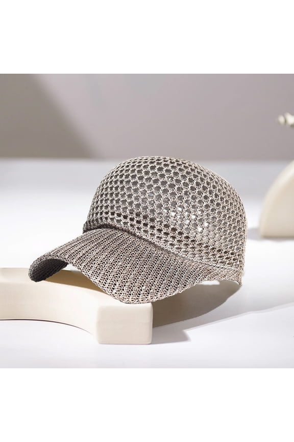 Solid Color Fishnet Baseball Cap Adjustable Fashionable Sunshade Cap Sunscreen Hats for Men Women