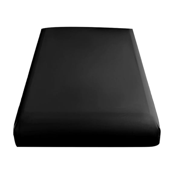 Solid Color Fitted Sheet Bedding Bottom Sheet Breathable Cotton Linen-Like Fade Resistant Soft Comfy Durable Easy Care 39X79In Black