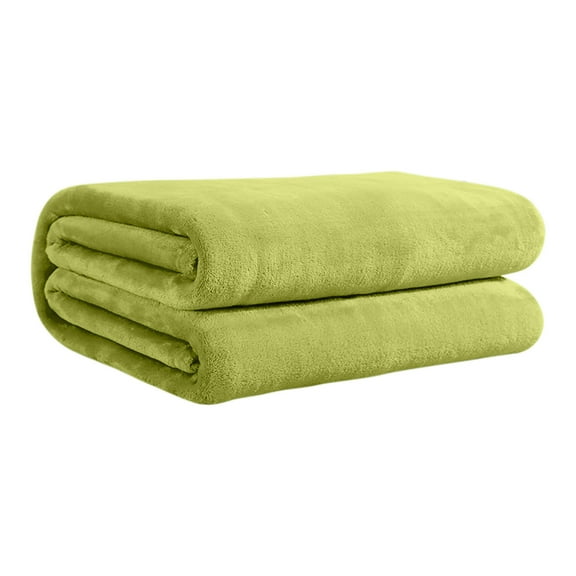 Solid Color Flannel Blanket Summer Conditioning Blanket Office Nap Blanket -layer Double-sided Flannel Blanket All Season Thin Blanket